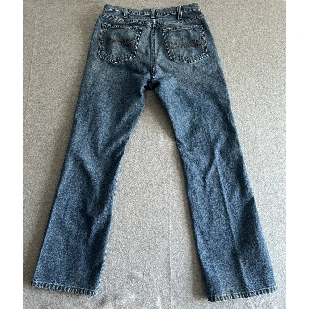 Blue Ranchwear Jeans‎ Mens 34x32 Blue Straight Denim Pants Cowboy Med Wash 32x31